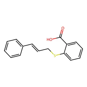 2-{[(2E)-3-phenylprop-2-en-1-yl]thio}benzoic acid structure