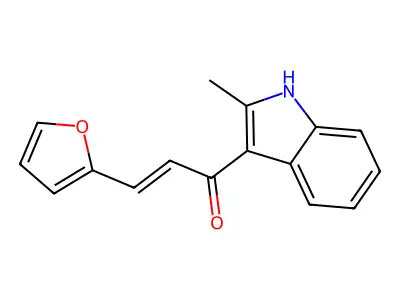 (E)-3-(furan-2-yl)-1-(2-methyl-1H-indol-3-yl)prop-2-en-1-one structure