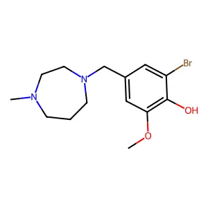2-Bromo-6-methoxy-4-[(4-methyl-1,4-diazepan-1-yl)methyl]phenol structure