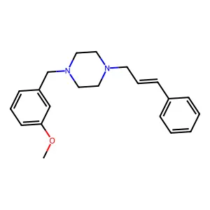 1-[(3-methoxyphenyl)methyl]-4-[(E)-3-phenylprop-2-enyl]piperazine structure