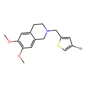 2-[(4-bromothiophen-2-yl)methyl]-6,7-dimethoxy-3,4-dihydro-1H-isoquinoline structure