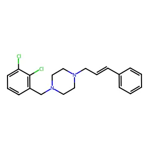 1-[(2,3-dichlorophenyl)methyl]-4-[(E)-3-phenylprop-2-enyl]piperazine structure