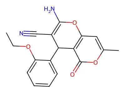 2-amino-4-(2-ethoxyphenyl)-7-methyl-5-oxo-4H-pyrano[3,2-c]pyran-3-carbonitrile structure