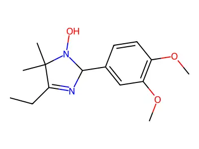 2-[3,4-bis(methyloxy)phenyl]-4-ethyl-5,5-dimethyl-2,5-dihydro-1H-imidazol-1-ol structure