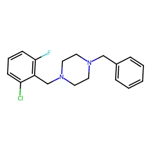 1-Benzyl-4-(2-chloro-6-fluorobenzyl)piperazine structure