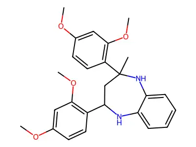 2,4-Bis(2,4-dimethoxyphenyl)-4-methyl-1,2,3,5-tetrahydro-1,5-benzodiazepine structure