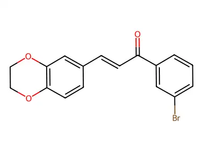 1-(3-Bromophenyl)-3-(2,3-dihydro-1,4-benzodioxin-6-yl)prop-2-en-1-one structure