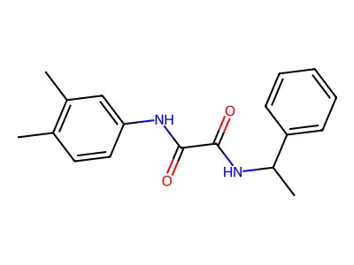 N-(3,4-dimethylphenyl)-N'-(1-phenylethyl)ethanediamide structure