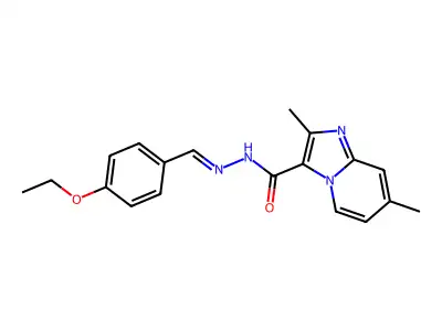 N-[(Z)-(4-ethoxyphenyl)methylideneamino]-2,7-dimethylimidazo[1,2-a]pyridine-3-carboxamide structure