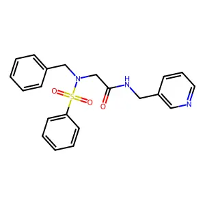 2-[benzyl(phenylsulfonyl)amino]-N-(3-pyridinylmethyl)acetamide structure