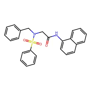2-[benzenesulfonyl(benzyl)amino]-N-naphthalen-1-ylacetamide structure
