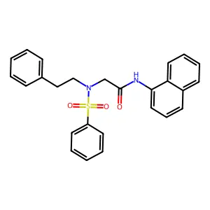 N-naphthyl-2-[(2-phenylethyl)(phenylsulfonyl)amino]acetamide structure
