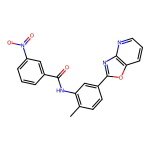 N-(2-Methyl-5-oxazolo[4,5-b]pyridin-2-yl-phenyl)-3-nitro-benzamide structure