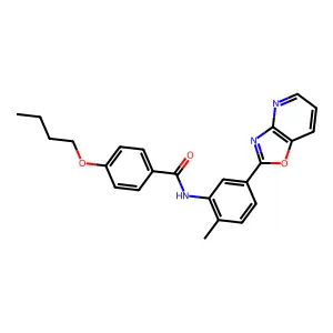 4-butoxy-N-[2-methyl-5-([1,3]oxazolo[4,5-b]pyridin-2-yl)phenyl]benzamide structure