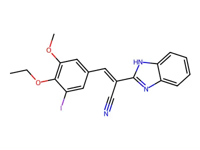 2-(1H-benzimidazol-2-yl)-3-(4-ethoxy-3-iodo-5-methoxyphenyl)acrylonitrile structure