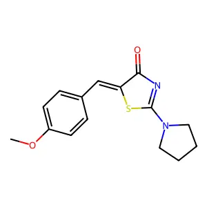 (5Z)-5-[(4-methoxyphenyl)methylidene]-2-pyrrolidin-1-yl-1,3-thiazol-4-one structure