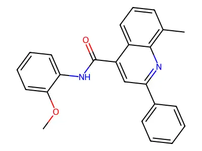 N-(2-methoxyphenyl)-8-methyl-2-phenylquinoline-4-carboxamide structure