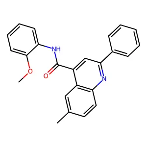 N-(2-methoxyphenyl)-6-methyl-2-phenylquinoline-4-carboxamide structure