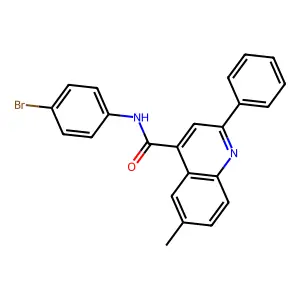 N-(4-bromophenyl)-6-methyl-2-phenylquinoline-4-carboxamide structure