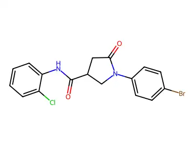 1-(4-bromophenyl)-N-(2-chlorophenyl)-5-oxopyrrolidine-3-carboxamide structure