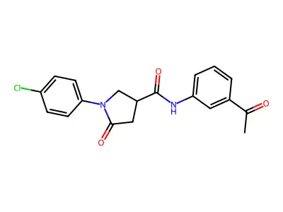 N-(3-acetylphenyl)-1-(4-chlorophenyl)-5-oxopyrrolidine-3-carboxamide structure