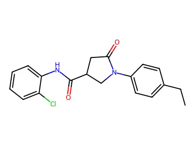N-(2-chlorophenyl)-1-(4-ethylphenyl)-5-oxopyrrolidine-3-carboxamide structure