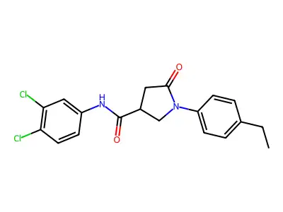 N-(3,4-dichlorophenyl)-1-(4-ethylphenyl)-5-oxopyrrolidine-3-carboxamide structure