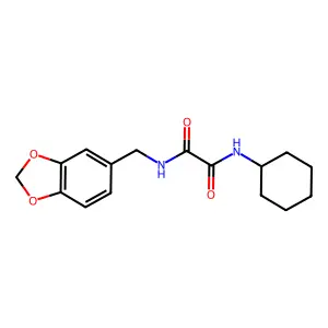 N-(1,3-benzodioxol-5-ylmethyl)-N'-cyclohexyloxamide structure