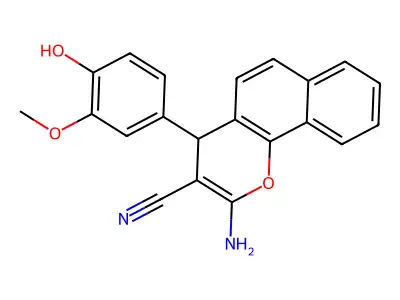 2-amino-4-(4-hydroxy-3-methoxyphenyl)-4H-benzo[h]chromene-3-carbonitrile structure