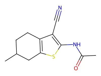 N-(3-cyano-6-methyl-4,5,6,7-tetrahydrobenzo[b]thiophen-2-yl)acetamide structure