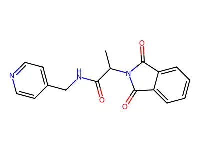 2-(1,3-dioxoisoindol-2-yl)-N-(pyridin-4-ylmethyl)propanamide structure