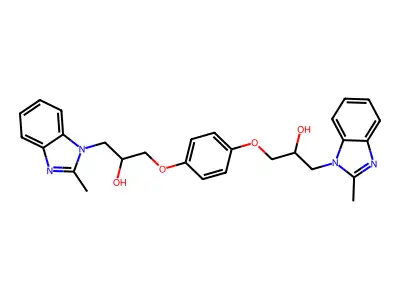 1-{4-[2-hydroxy-3-(2-methyl-1H-1,3-benzodiazol-1-yl)propoxy]phenoxy}-3-(2-methyl-1H-1,3-benzodiazol-1-yl)propan-2-ol structure