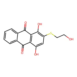 1,4-Dihydroxy-2-((2-hydroxyethyl)thio)anthraquinone structure