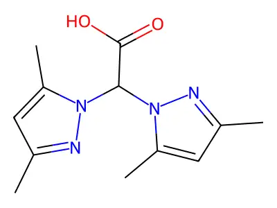 Bis(3,5-dimethylpyrazol-1-yl)acetic acid structure