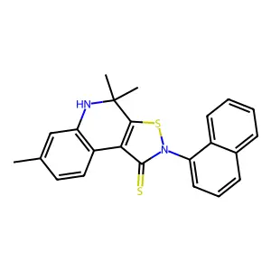 4,4,7-trimethyl-2-naphthalen-1-yl-5H-[1,2]thiazolo[5,4-c]quinoline-1-thione structure