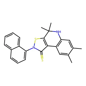 4,4,7,8-tetramethyl-2-naphthalen-1-yl-5H-[1,2]thiazolo[5,4-c]quinoline-1-thione structure