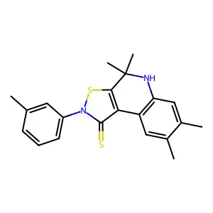 4,4,7,8-tetramethyl-2-(3-methylphenyl)-5H-[1,2]thiazolo[5,4-c]quinoline-1-thione structure