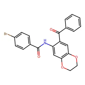 N-(7-Benzoyl-2,3-dihydro-1,4-benzodioxin-6-YL)-4-bromobenzamide structure