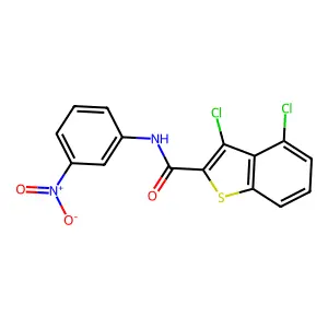3,4-dichloro-N-(3-nitrophenyl)-1-benzothiophene-2-carboxamide structure