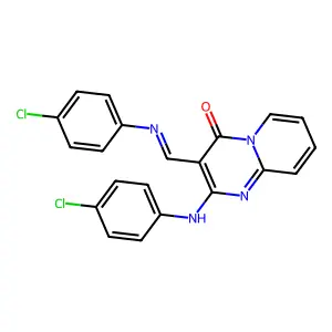 2-[(4-chlorophenyl)amino]-3-{[(4-chlorophenyl)imino]methyl}-4H-pyrido[1,2-a]pyrimidin-4-one structure