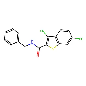 N-benzyl-3,6-dichloro-1-benzothiophene-2-carboxamide structure
