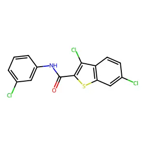 3,6-dichloro-N-(3-chlorophenyl)-1-benzothiophene-2-carboxamide structure