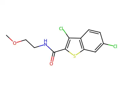 3,6-dichloro-N-(2-methoxyethyl)-1-benzothiophene-2-carboxamide structure