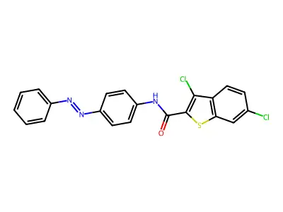 3,6-Dichloro-N-(4-(phenyldiazenyl)phenyl)-1-benzothiophene-2-carboxamide structure
