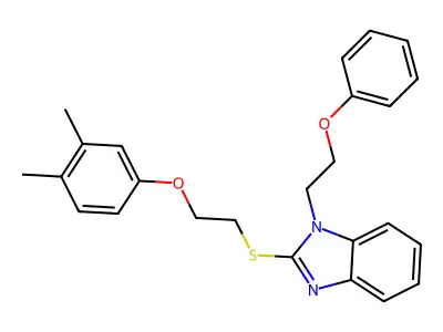 2-[2-(3,4-Dimethylphenoxy)ethylsulfanyl]-1-(2-phenoxyethyl)benzimidazole structure