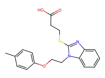 3-[1-[2-(4-Methylphenoxy)ethyl]benzimidazol-2-yl]sulfanylpropanoic acid structure