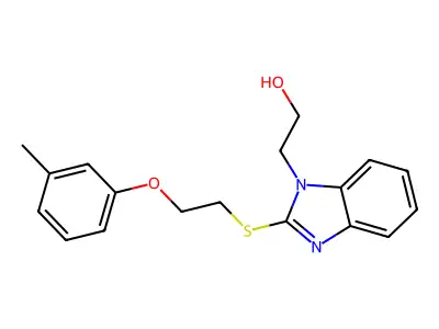 2-[2-[2-(3-Methylphenoxy)ethylsulfanyl]benzimidazol-1-yl]ethanol structure