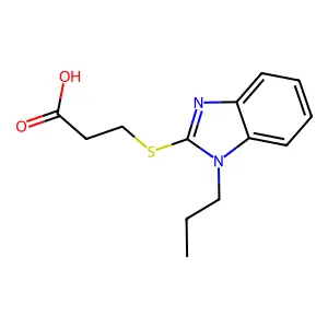 3-[(1-propyl-1H-benzimidazol-2-yl)sulfanyl]propanoic acid structure