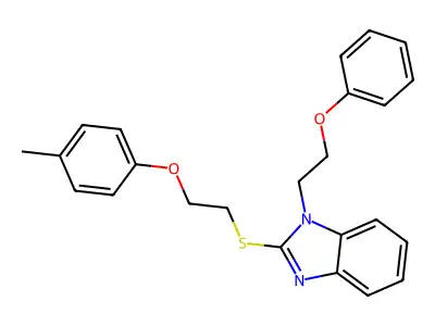 2-[2-(4-Methylphenoxy)ethylsulfanyl]-1-(2-phenoxyethyl)benzimidazole structure