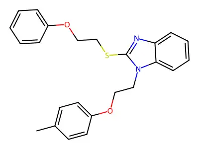 1-[2-(4-Methylphenoxy)ethyl]-2-(2-phenoxyethylsulfanyl)benzimidazole structure